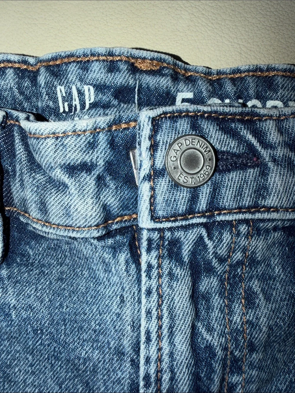GAP Denim High-Waist Rolled Hem Shorts in Blue